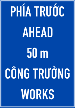 Biển báo hiệu phía trước có công trường thi công