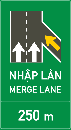 Biển chỉ dẫn vị trí nhập làn
