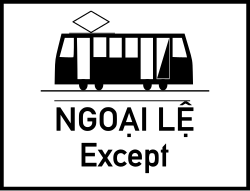 Biển báo phụ Ngoại lệ